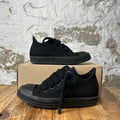 Rick Owens Jumbo Lace Triple Black Canvas Sneaker Sz 12 (45)