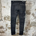 Amiri Embroidered Angel Logo Black Denim Jeans Sz 34