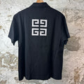 Givenchy 4G Pique Black Zip Polo Shirt Sz L