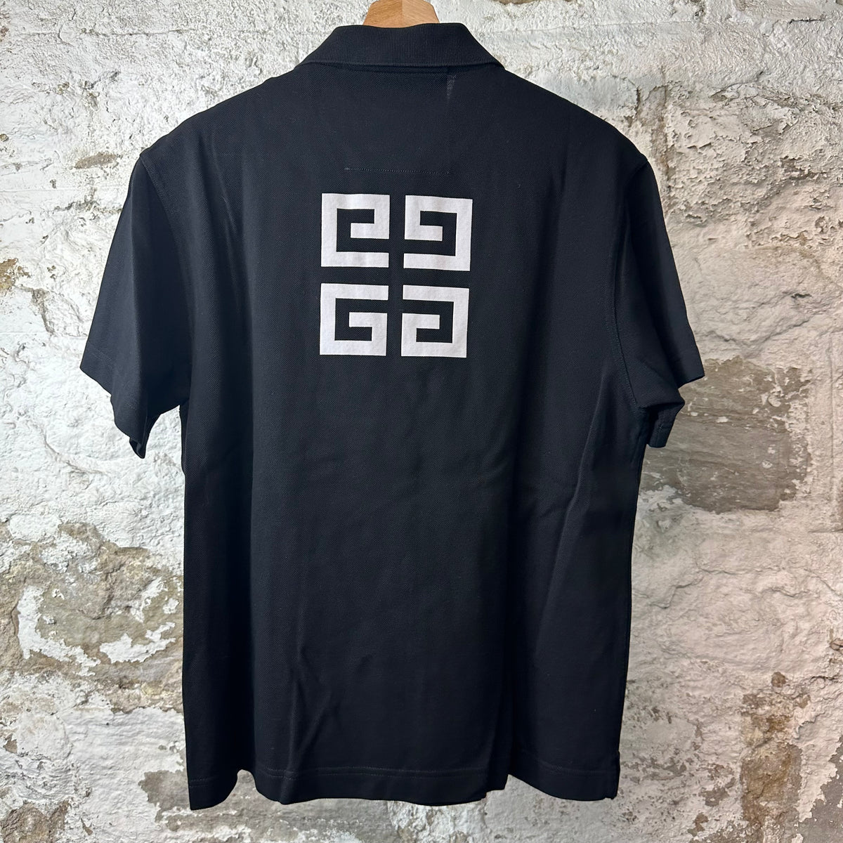 Givenchy 4G Pique Black Zip Polo Shirt Sz L