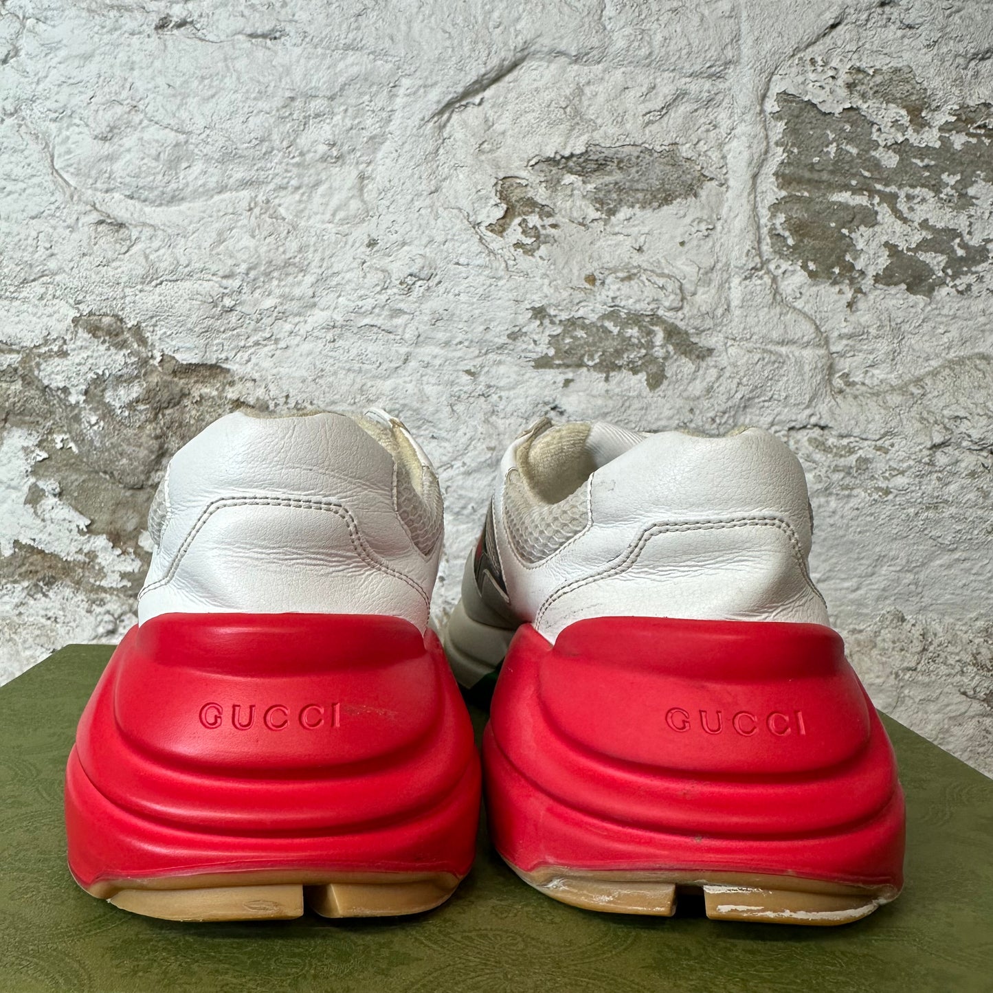 Gucci Rhyton White Red Green Sneaker Sz 9