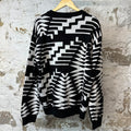 Louis Vuitton Black White Geo Pattern Sweater Sz XXL (4L)