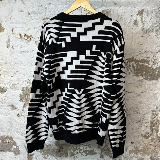 Louis Vuitton Black White Geo Pattern Sweater Sz XXL (4L)