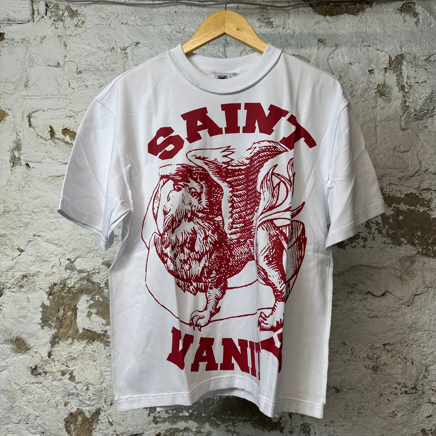 Saint Vanity Maroon Griffin White T-shirt