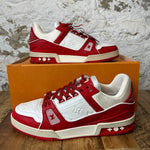 Louis Vuitton Red White Trainer Sz 10.5 (9LV)