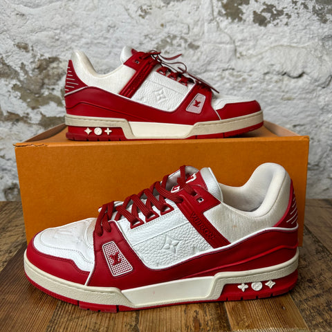 Louis Vuitton Red White Trainer Sz 10.5 (9LV)