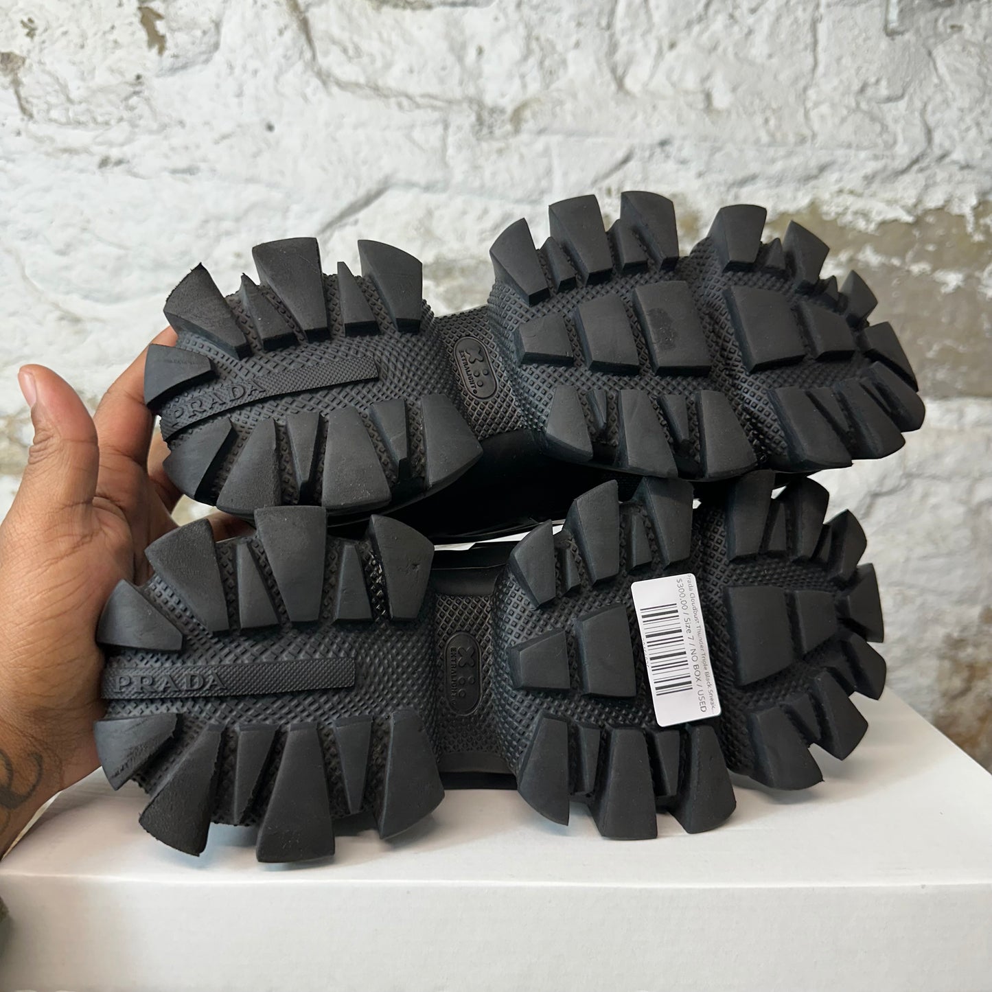 Prada Cloudbust Thunder Triple Black Sneaker Sz 7