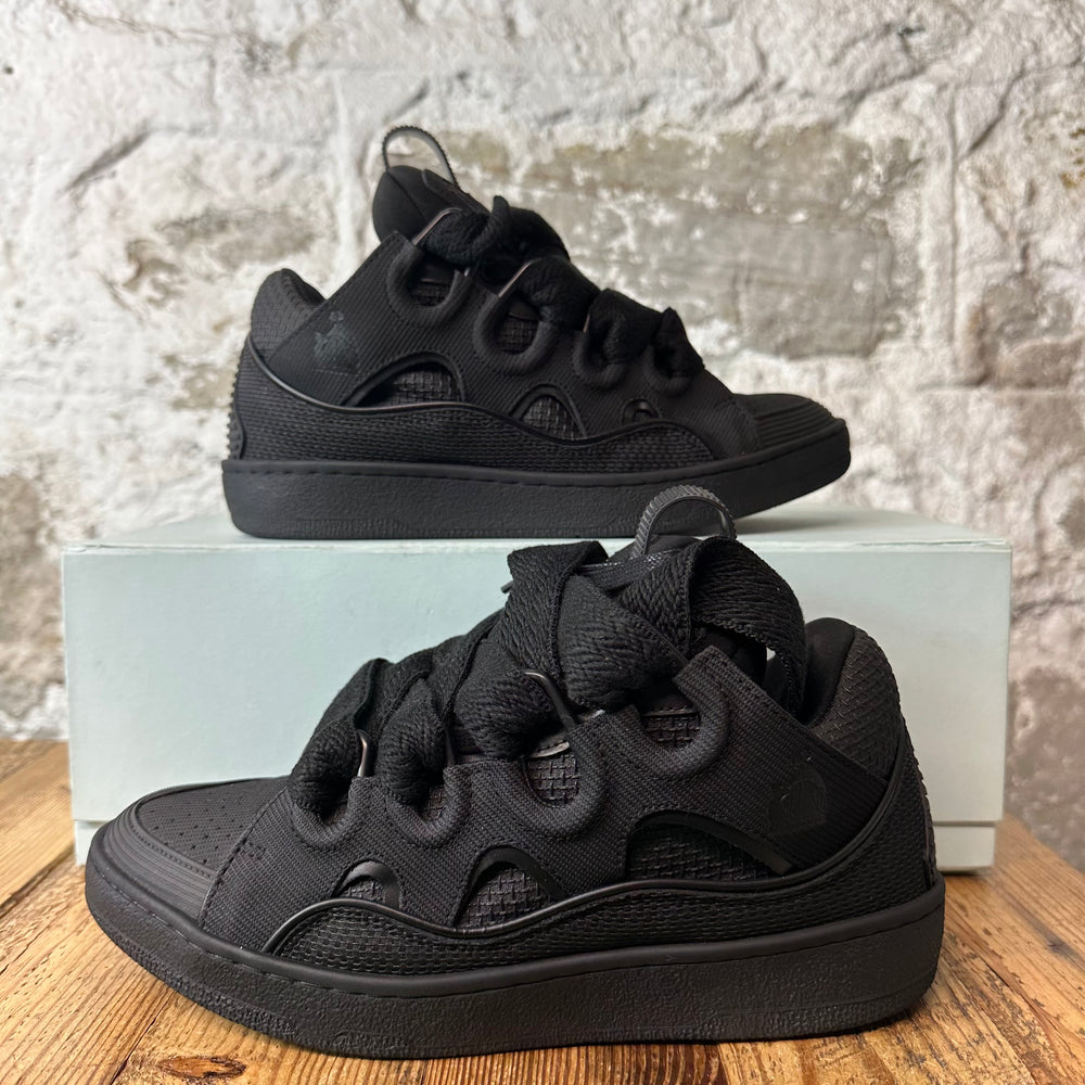 Lanvin Curb Triple Black Canvas Sneaker Sz 7 (40)