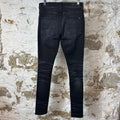 Amiri Distressed Side Spell Black Denim Jeans Sz 31