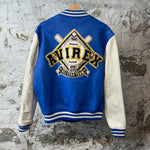 Avirex American League Blue White Leather Jacket Sz M