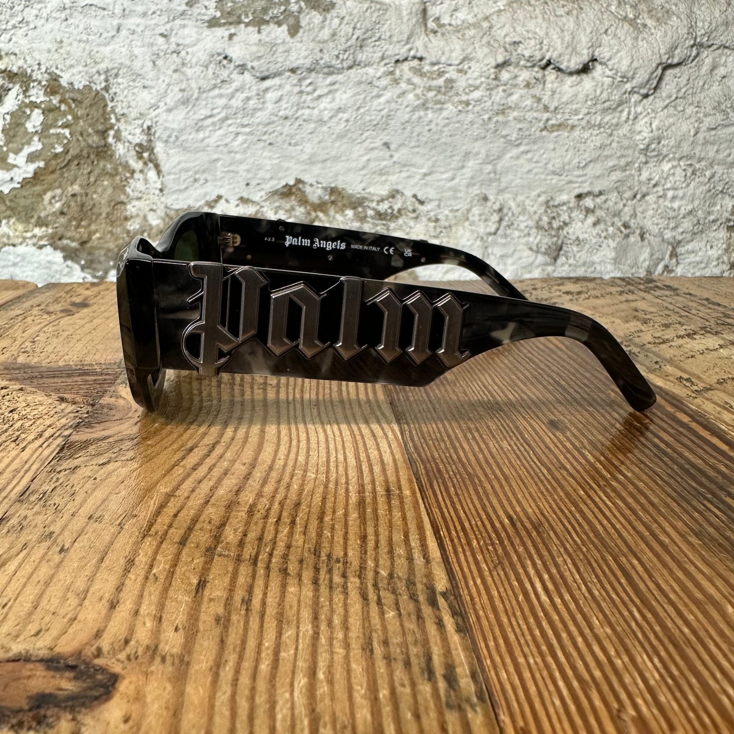 Palm Angels Black Spellout Sunglasses W/ Box