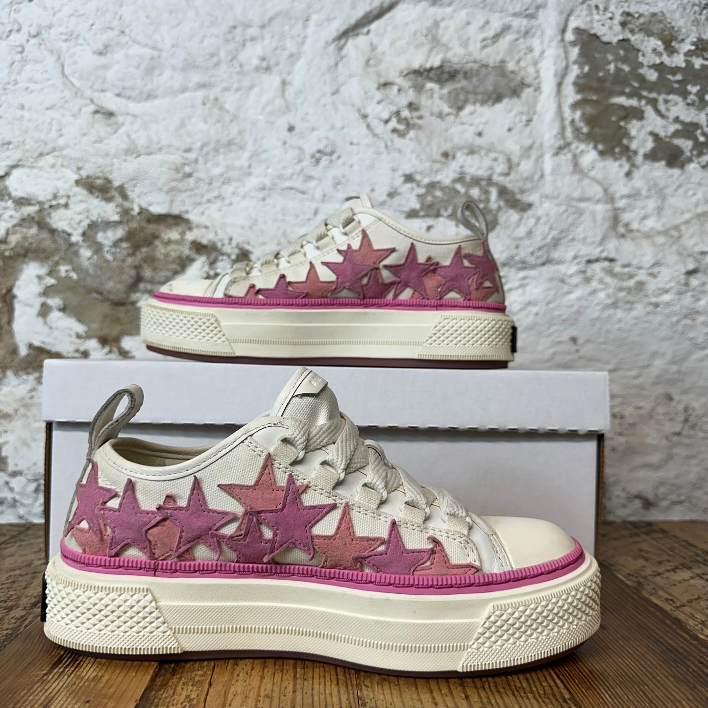 Amiri Pink Star Cream Sneaker Sz 4.5 (36)