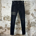 Amiri MX1 Camo Spell Black Denim Jeans Sz 30