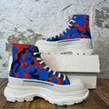 Alexander Mcqueen Blue Red Camo White Tread Boot Sz 7 (40)