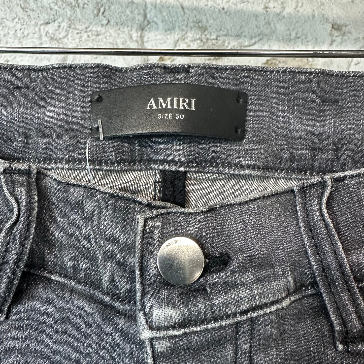 Amiri MX1 Red Suede Grey Denim Jeans Sz 30 DS