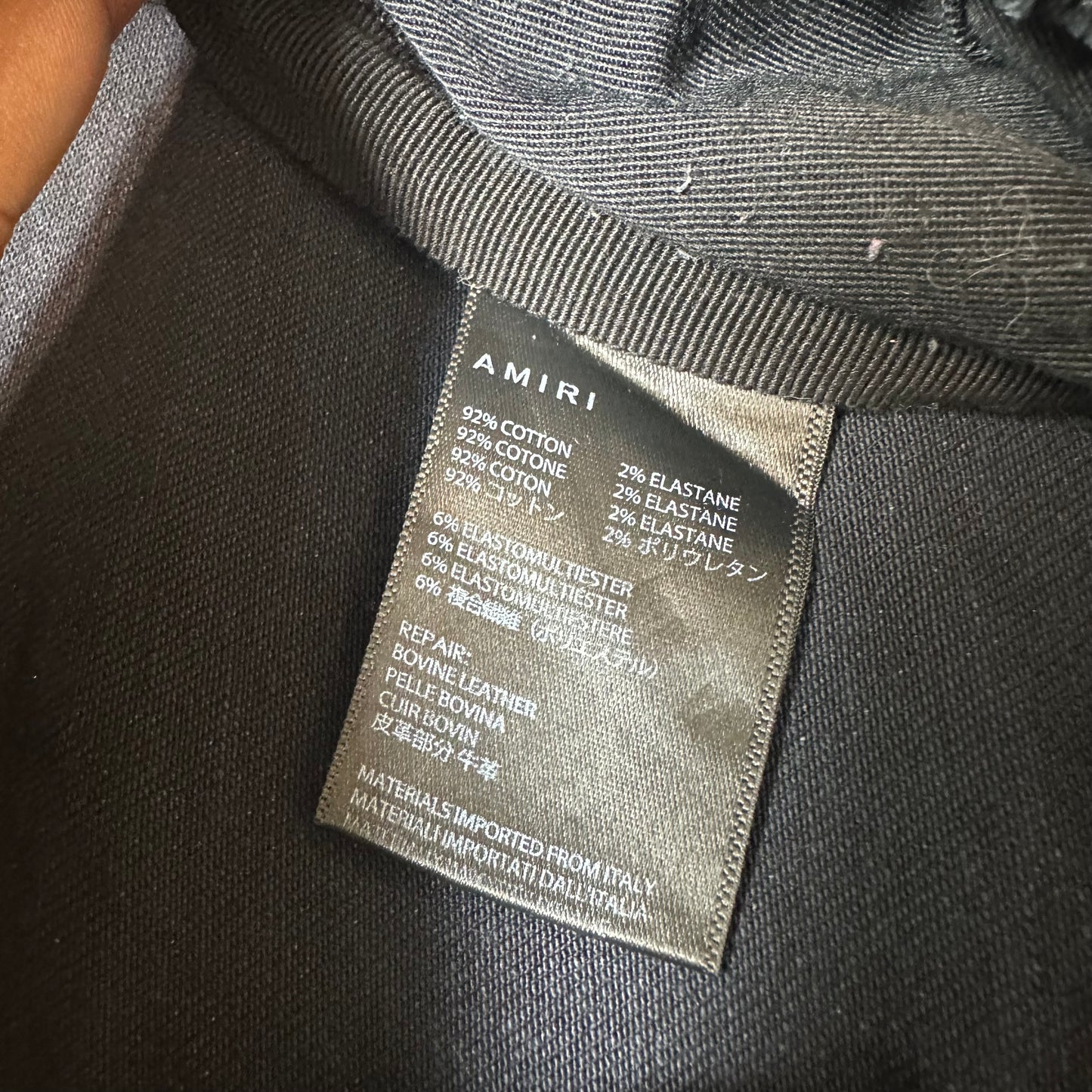 Amiri MX1 Cracked Pink Black Denim Jeans Sz 31