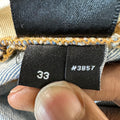 Amiri MX1 Cream Suede Blue Denim Jeans Sz 33