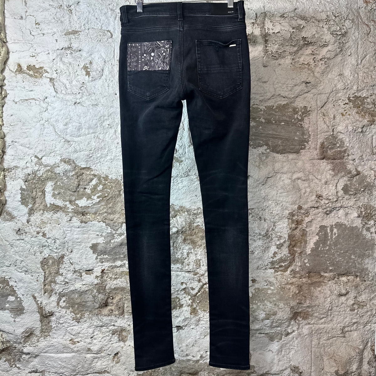Amiri MX1 Grey Art Patch Black Denim Jeans Sz 29