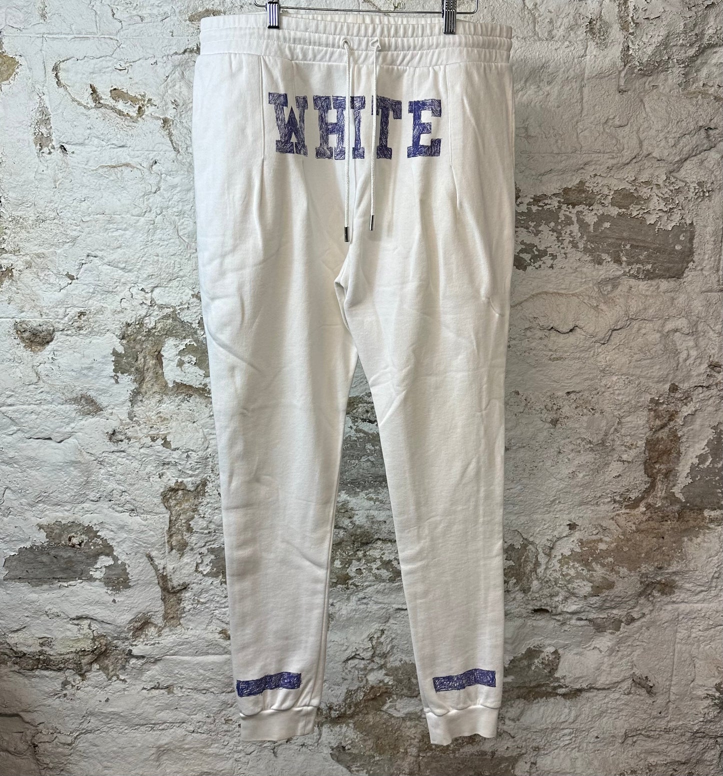 Off White Purple Spell White Sweatpants Sz L