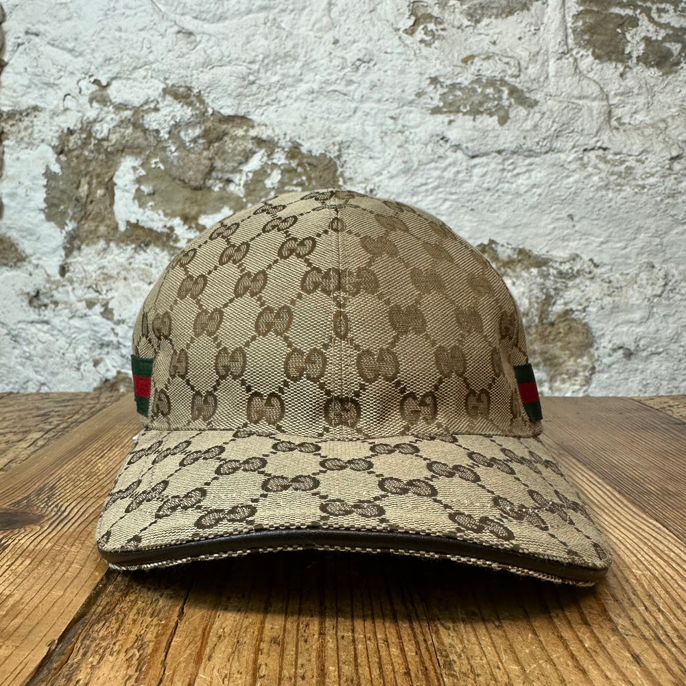 Gucci Beige GG Monogram Hat Sz XL