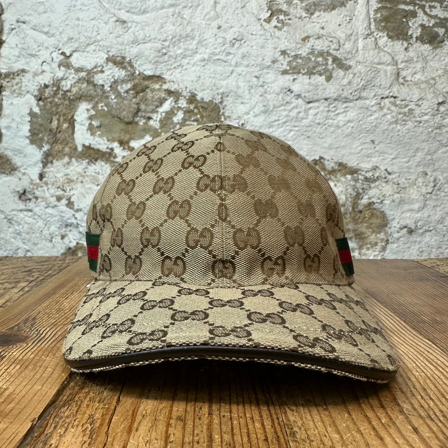 Gucci Beige GG Monogram Hat Sz XL