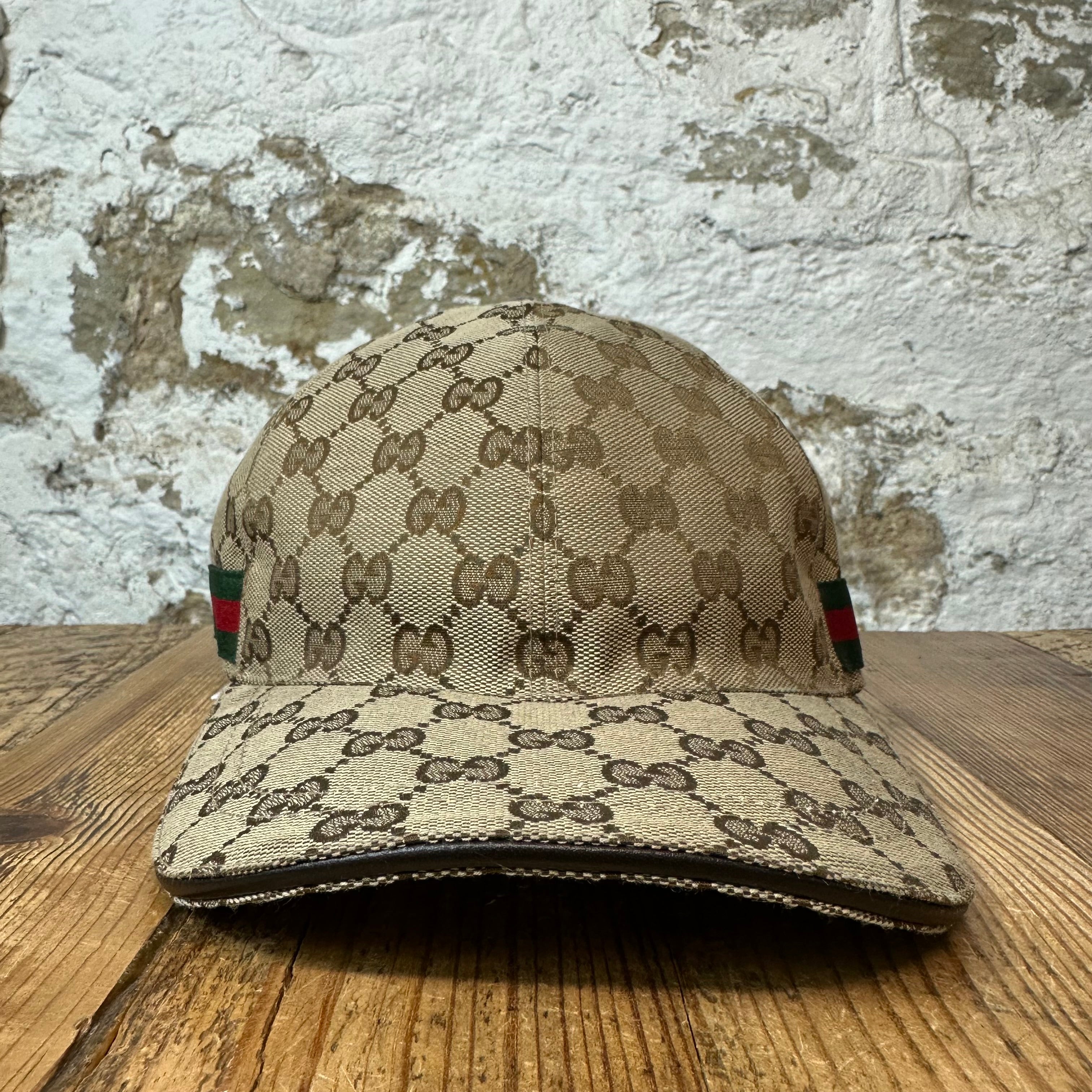 Gucci Beige GG Monogram Hat Sz XL