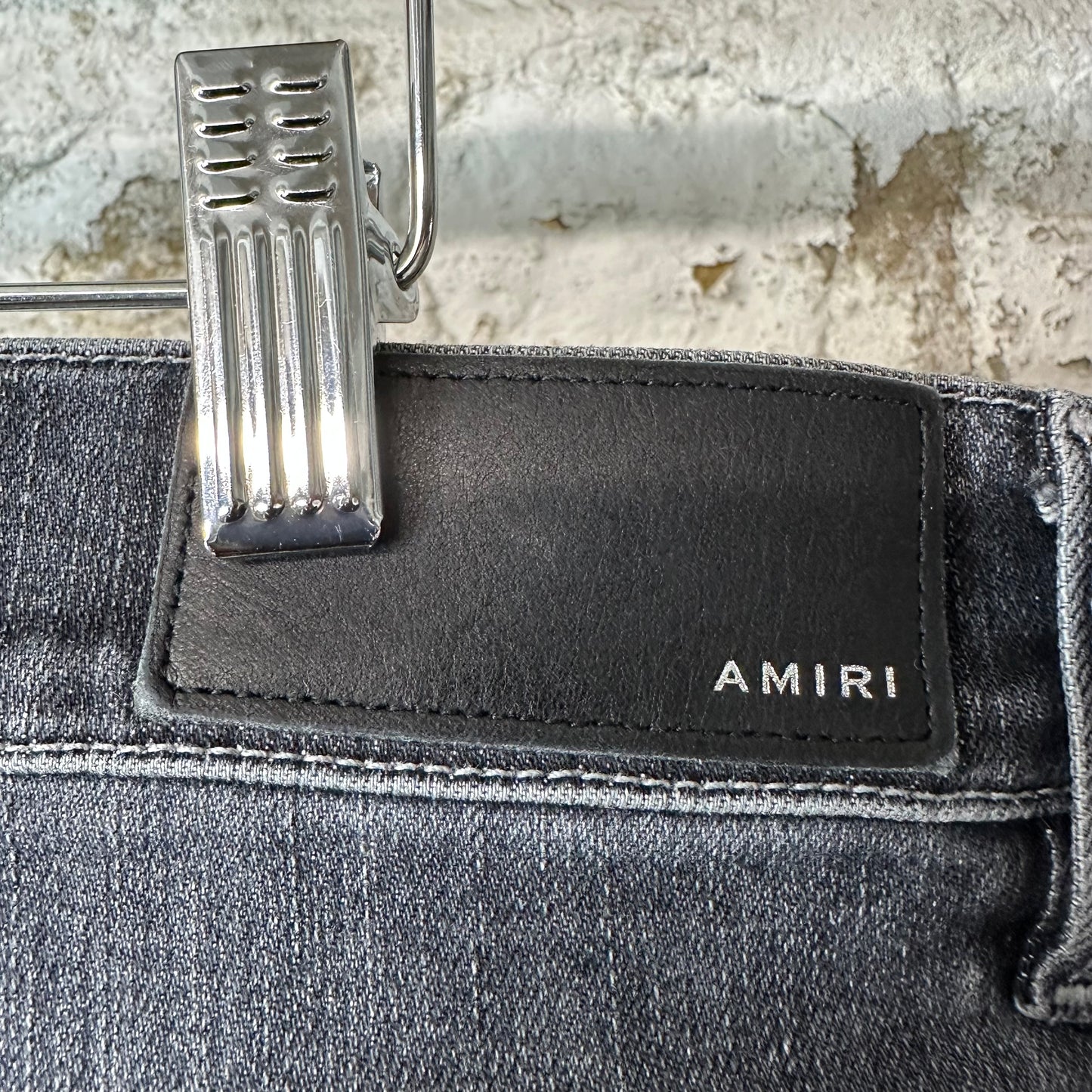 Amiri MX1 Black Paisley Grey Denim Jeans Sz 36