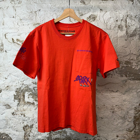 Chrome Hearts Matty Boy Spark T-shirt Orange Sz M