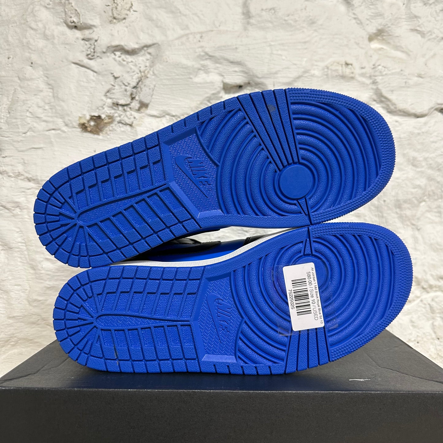 Air Jordan 1 Mid Black Royal Blue Sz 10