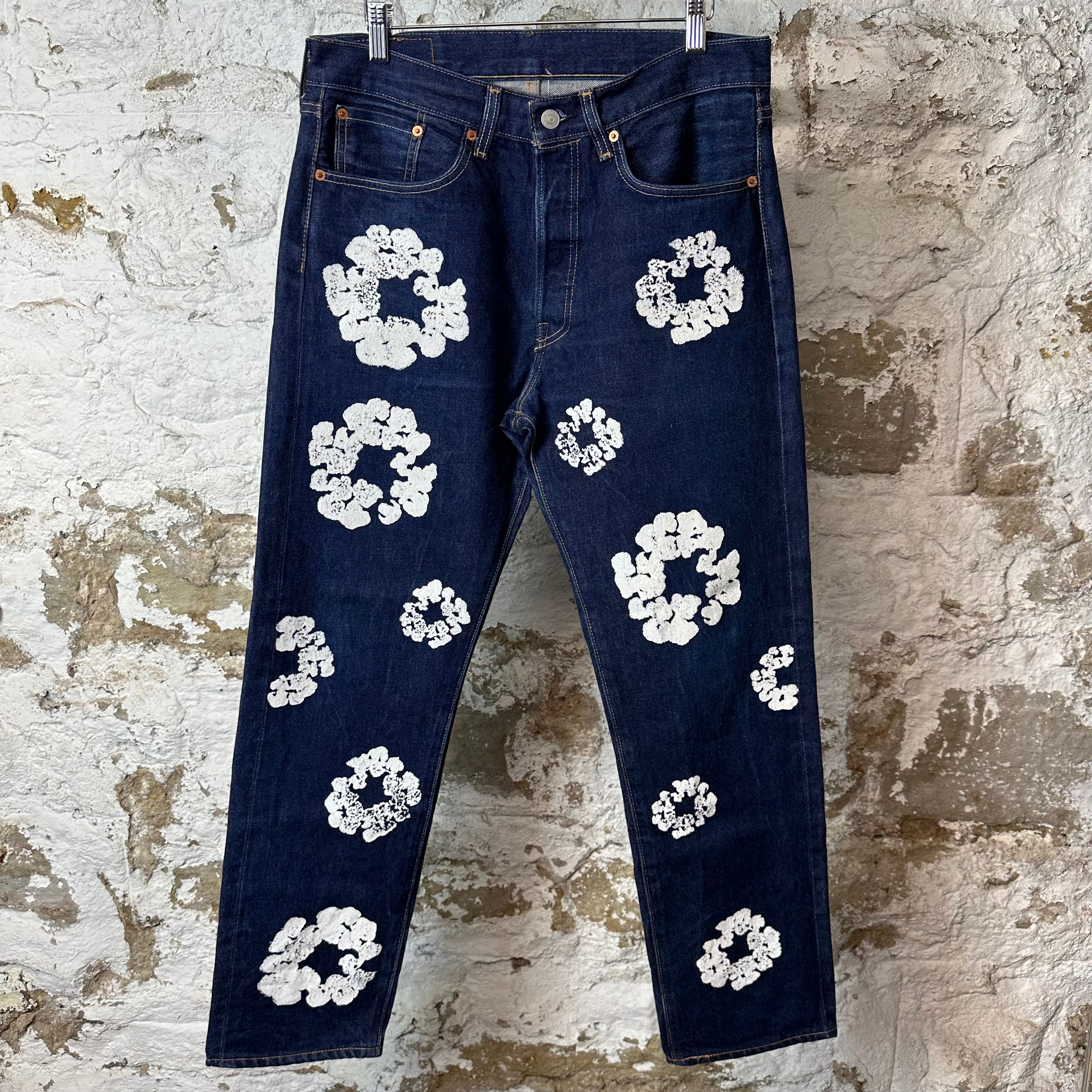 Denim Tears White CW Dark Blue Denim Jeans Sz 32