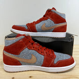 Air Jordan 1 Mid Denim Red Sz 10.5