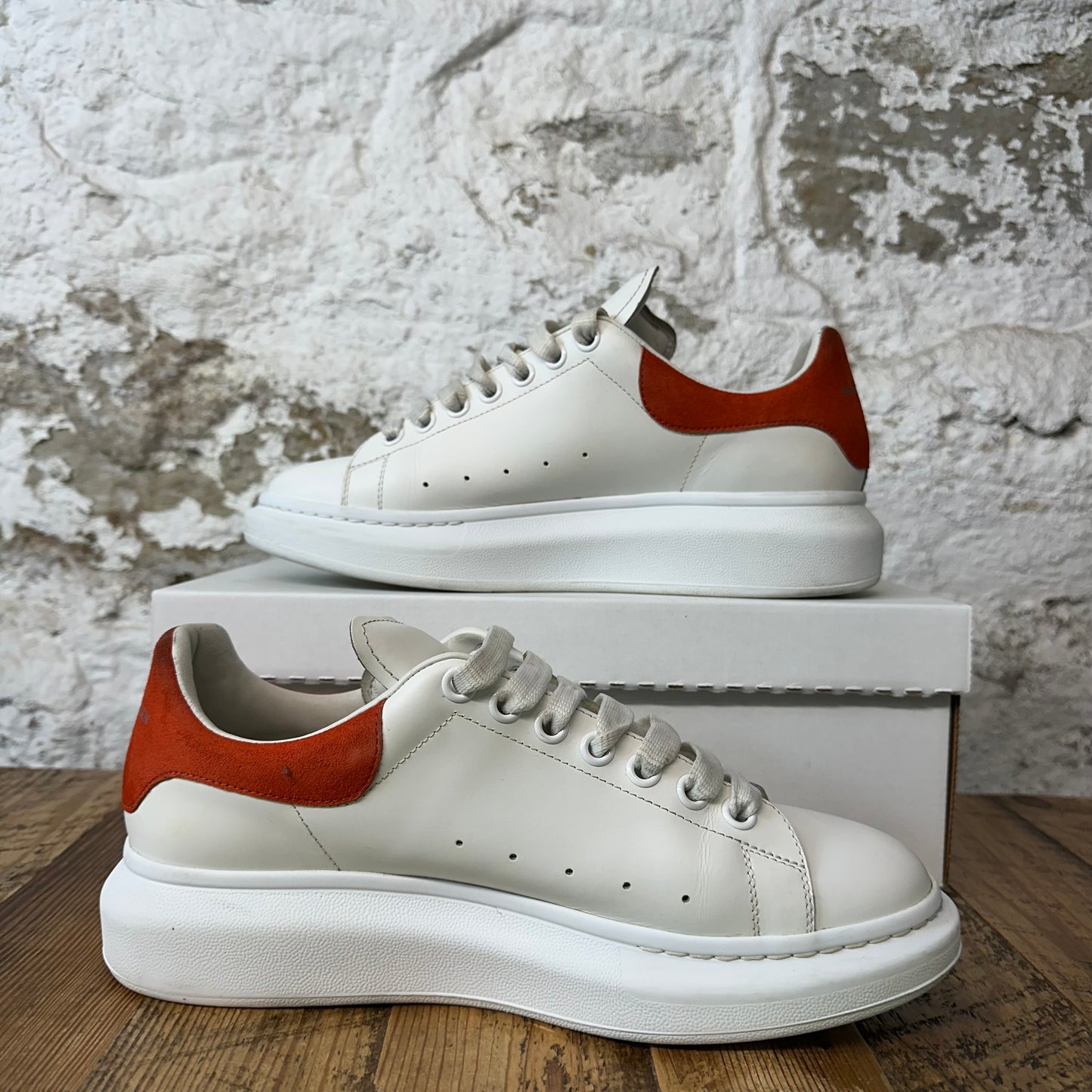 Alexander Mcqueen Orange Tab White Sneaker Sz 9 (42) No Box
