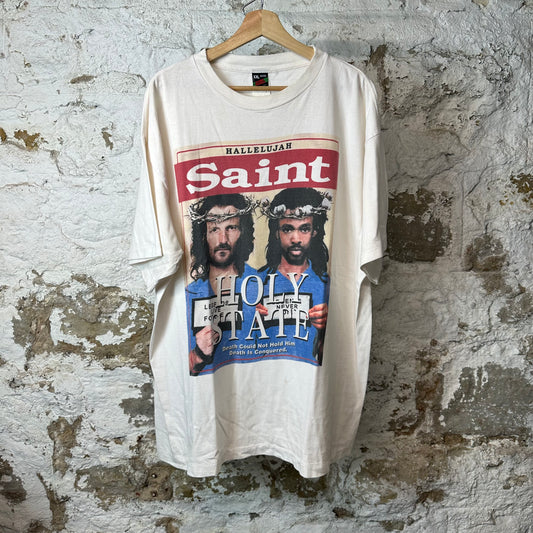 Saint Michael Denim Tears Holy State White T-Shirt Sz XXL