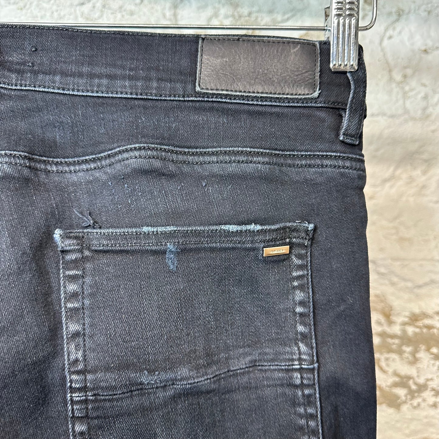 Amiri MX2 Brown Paisley Black Denim Jeans Sz 36