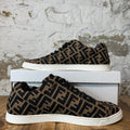 Fendi Forever Black Brown Monogram Sneaker Sz 10