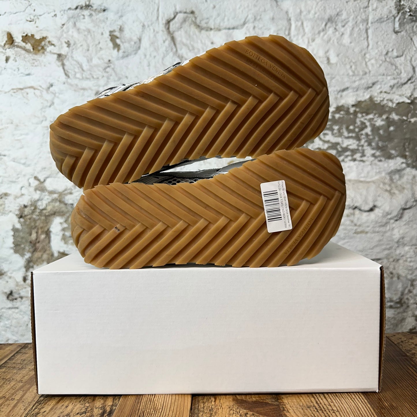 Bottega Veneta Silver White Orbit Sneaker Sz 12 (45)