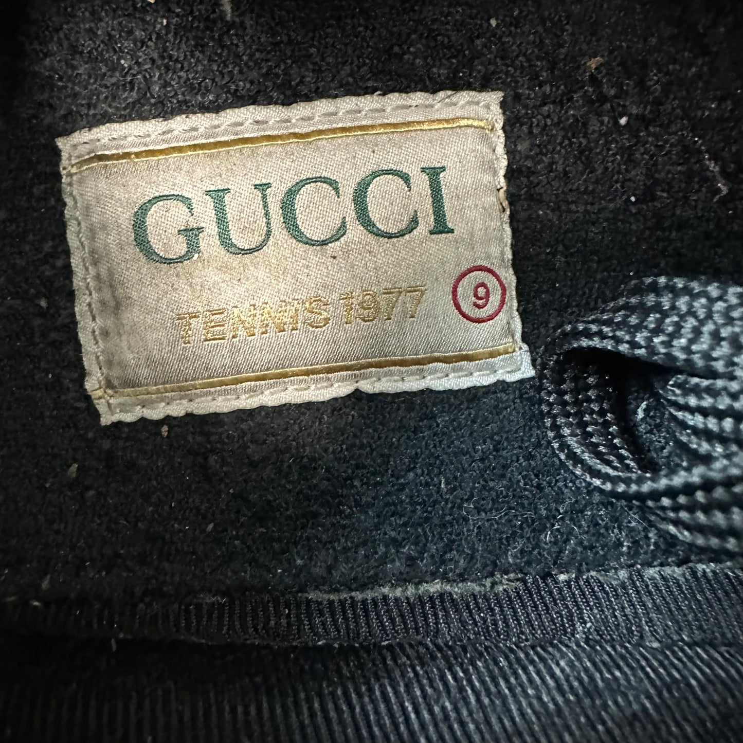 Gucci Tennis 1977 Black GG Monogram Sneaker Sz 9