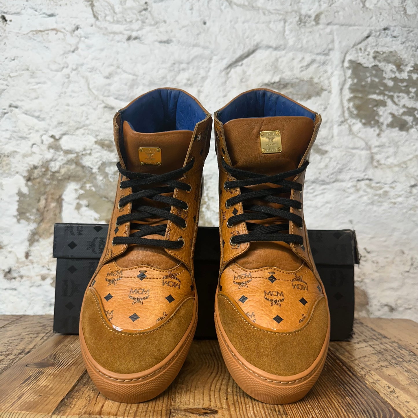 MCM High Brown Monogram Sneaker Sz 10 (43)