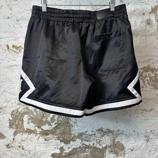 Amiri White AM Black White Satin Shorts Sz L  by