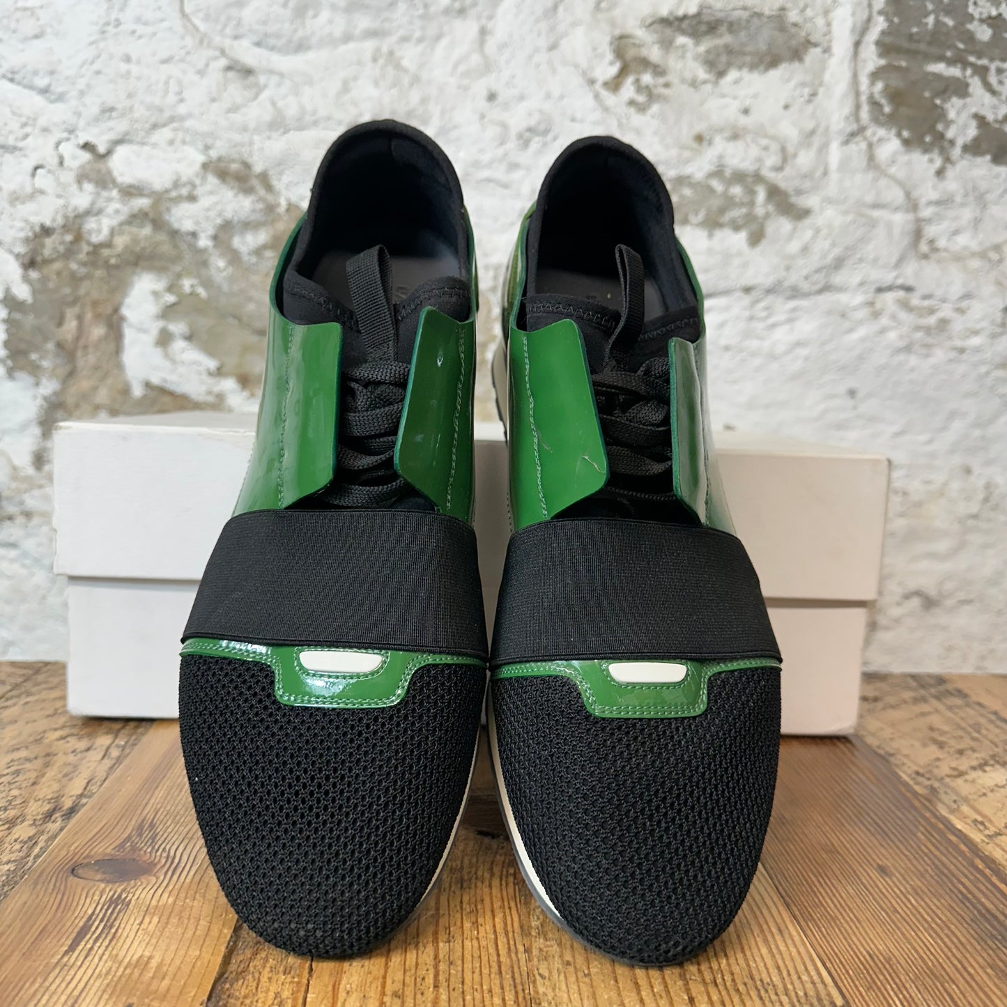 Balenciaga Crossection Green Patent Black White Sneaker Sz 10 (43)