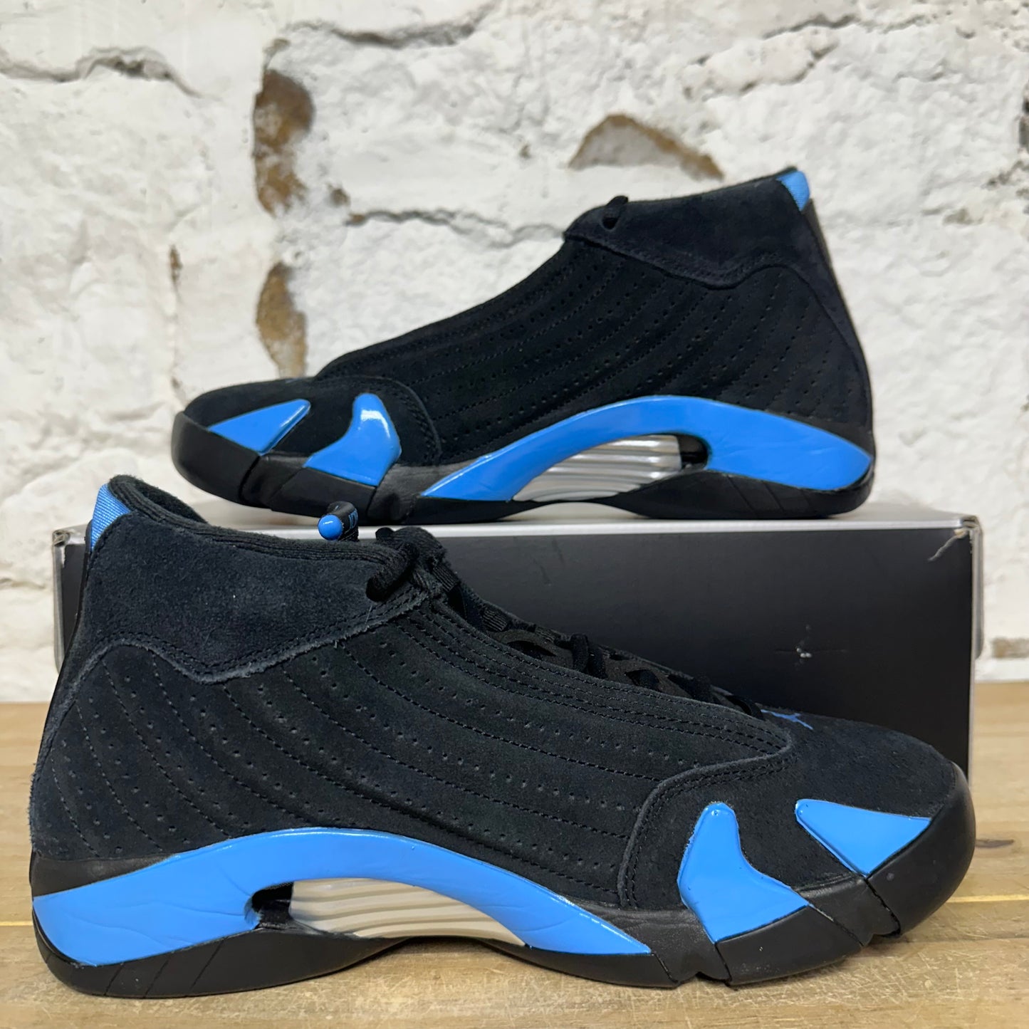 Air Jordan 14 Black University Blue Sz 8.5