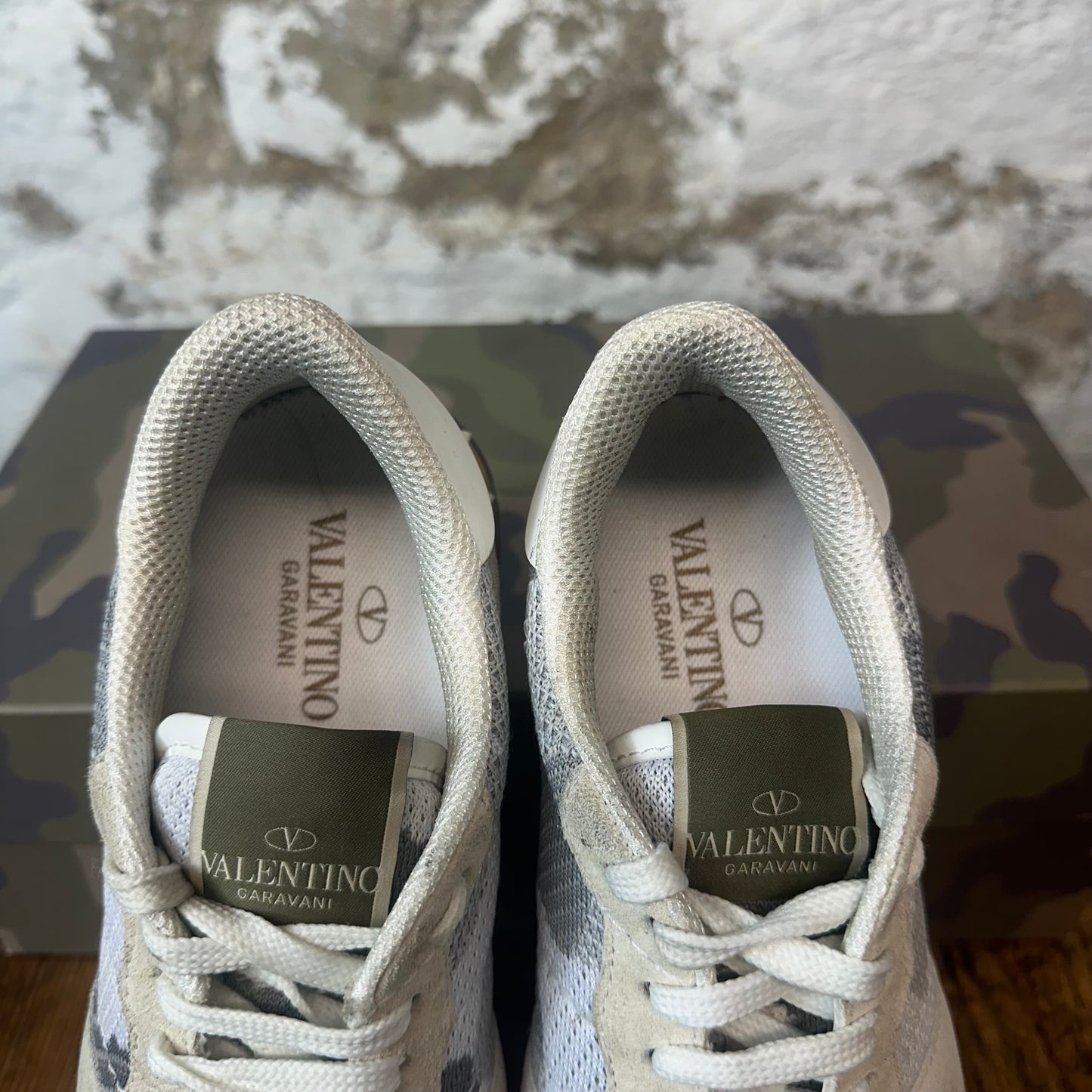 Valentino Gray Camo Tan White Sneaker Sz 7 (40)