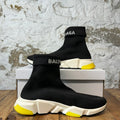 Balenciaga Sock Runner Black White Yellow Sneaker Sz 10 (43)
