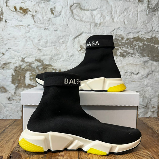 Balenciaga Sock Runner Black White Yellow Sneaker Sz 10 (43)