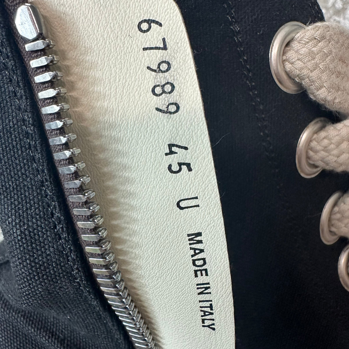 Rick Owens Jumbo Lace Abstract Black Milk Sneaker Sz 12 (45)