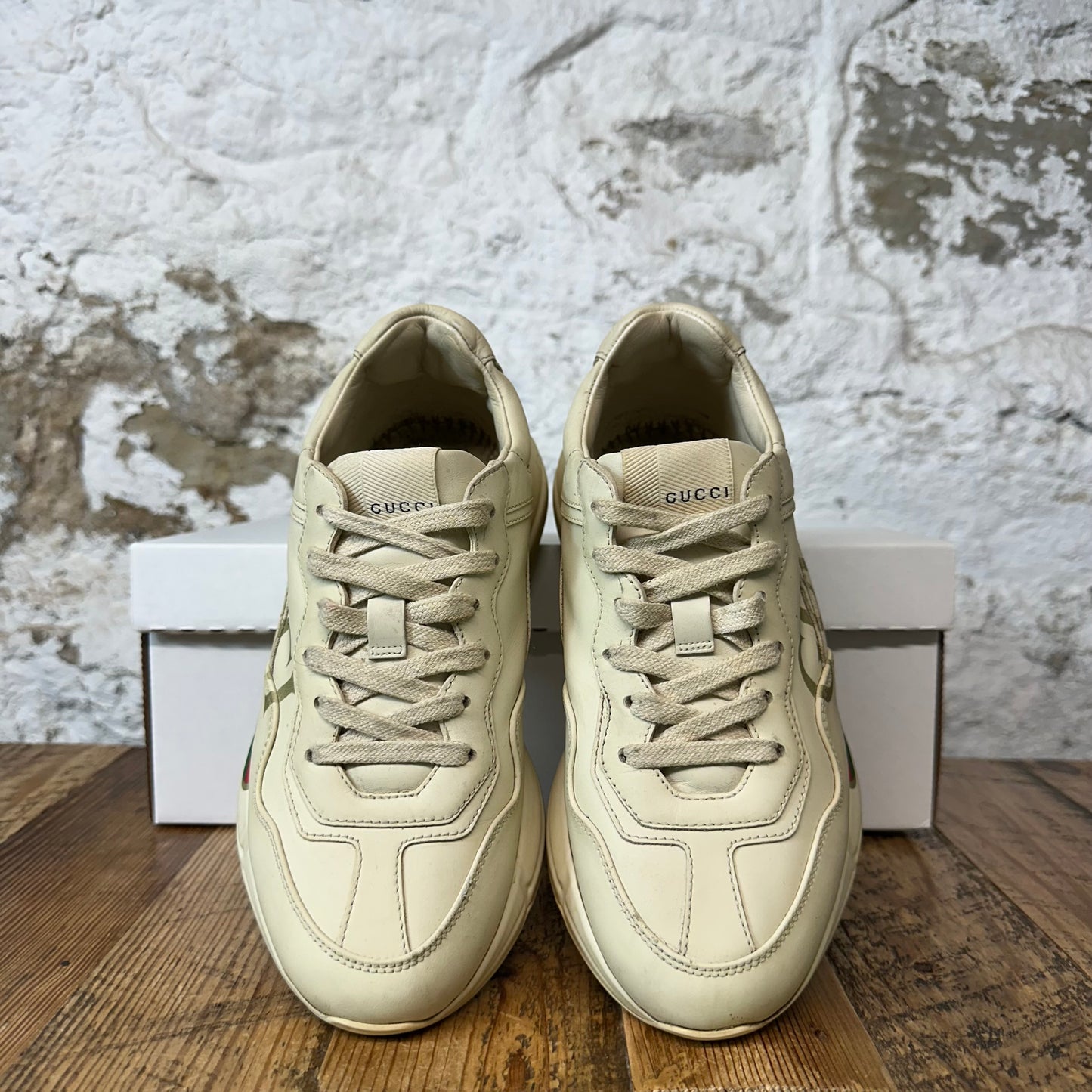 Gucci Rython Vintage Logo Cream Sneaker Sz 4.5 (36.5) No Box