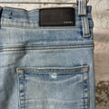 Amiri MX1 Dark Blue Paisley Blue Denim Jeans Sz 32