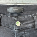 Amiri Knee Rip White Bone Black Denim Jeans Sz 31