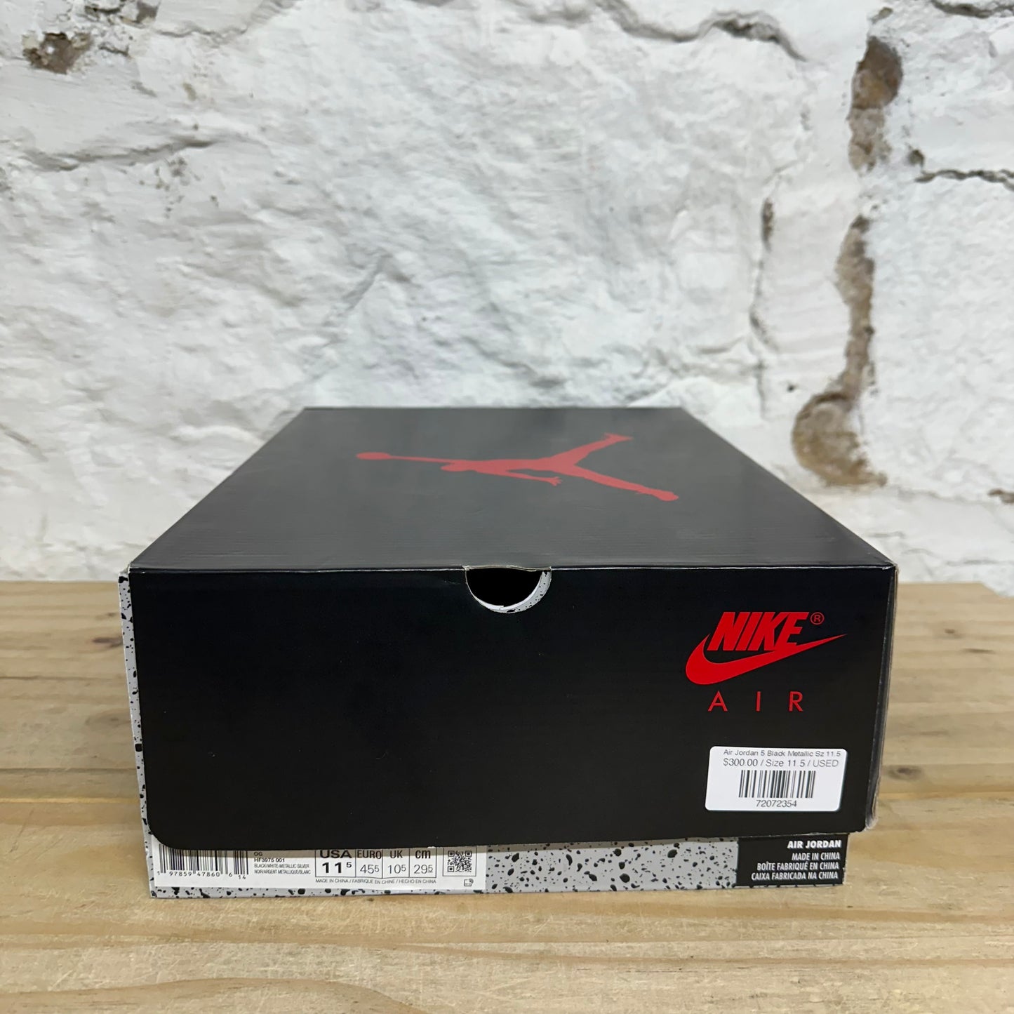 Air Jordan 5 Black Metallic Sz 11.5