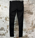 Amiri MX1 Black Leather Black Denim Jeans Sz 32